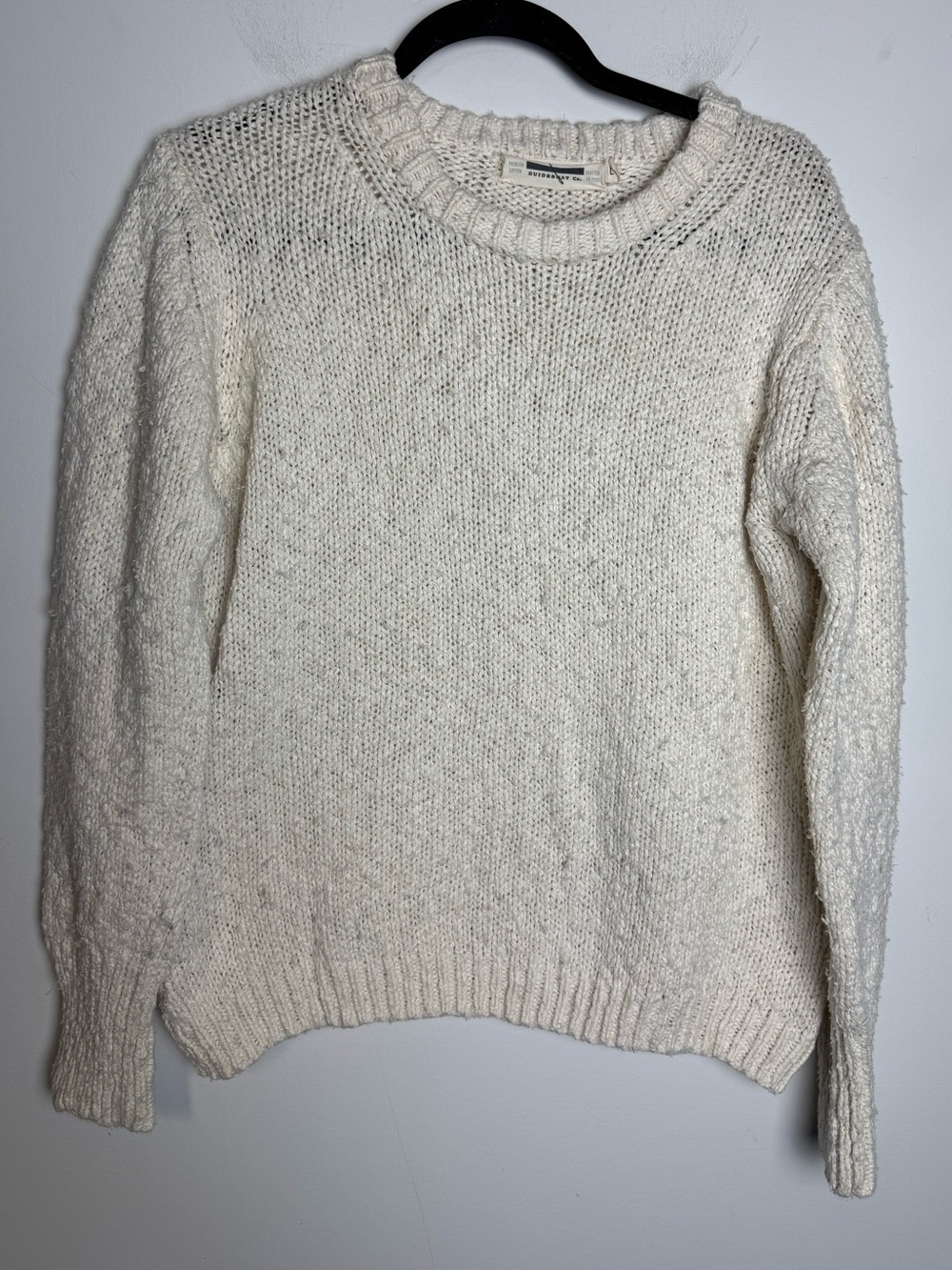 Deep River Guideboat Ivory Chunky Knit Cotton sweater